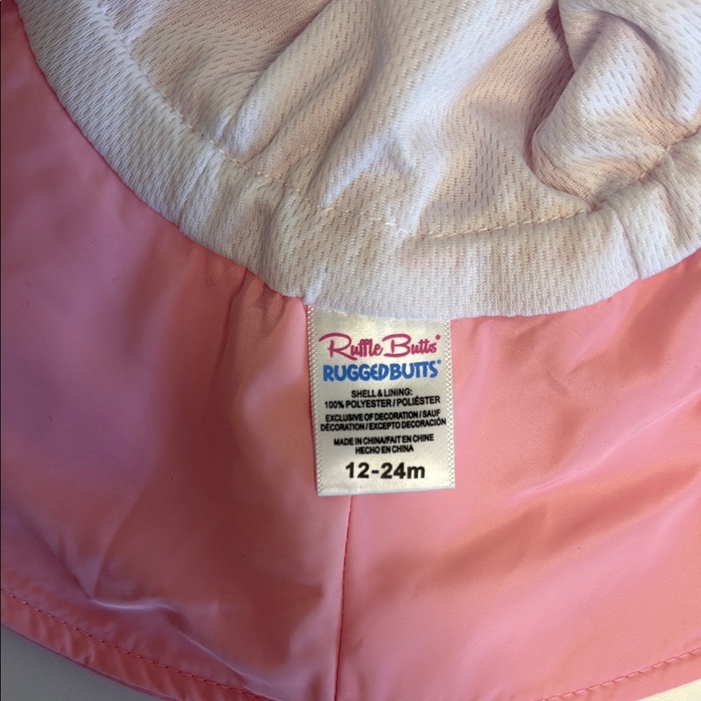 Ruffle Butts Pink kids Bonnet Hat - Picture 4 of 5
